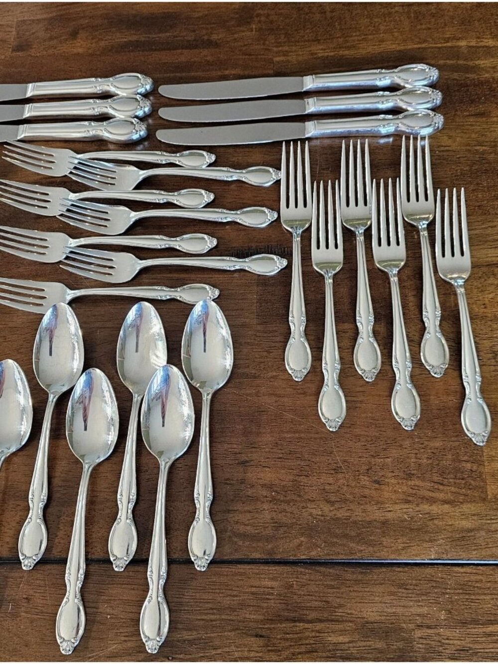Wm Rogers Precious Mirror Silverplate Set 30pc Service for 6 vintage flatware - Picture 3 of 11